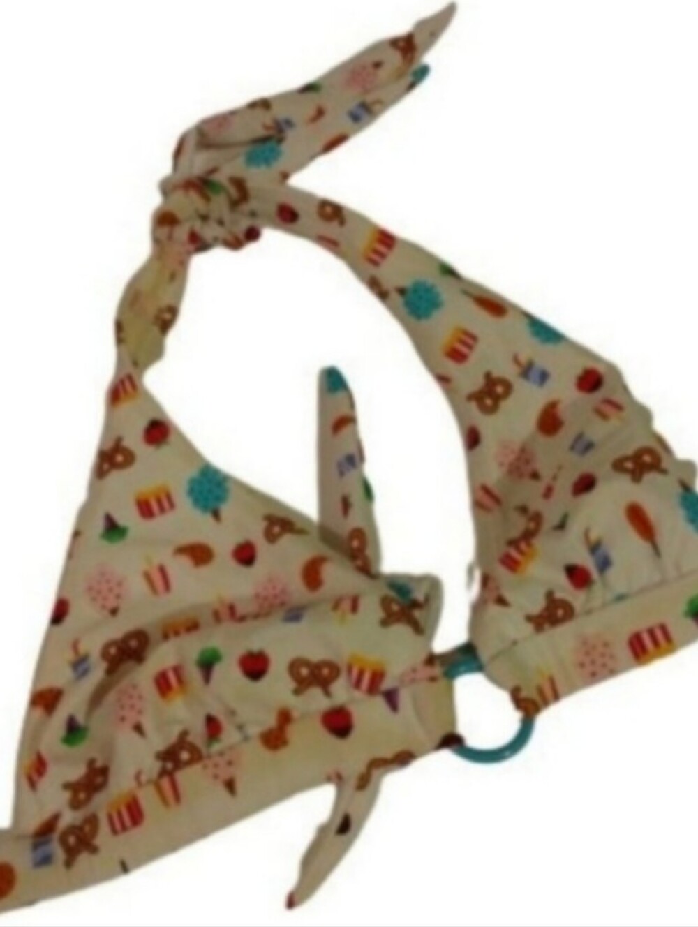 Shoshanna Novelty Snack Print Halter Bikini Top Sz M/L